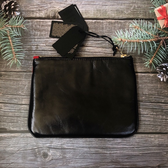 Balmain x H&M Green Red Navy Suede Leather Clutch - Picture 8 of 14